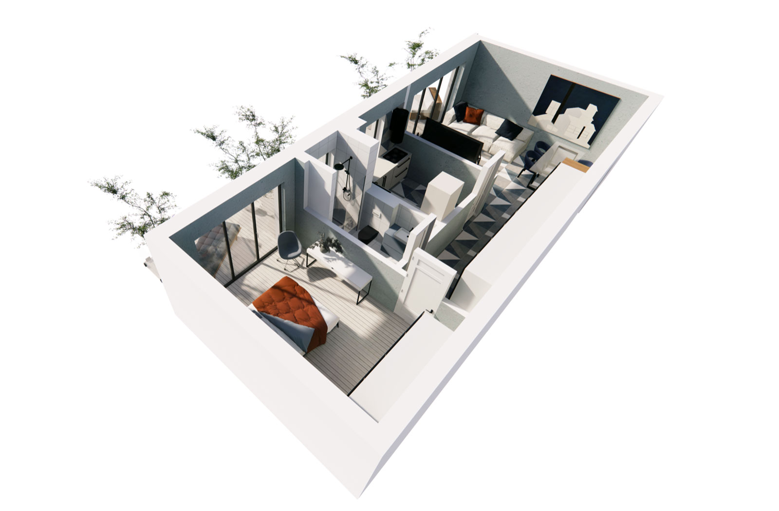 Apartamentul B41, 2 camere, Blue Bike Eden – imagine 2